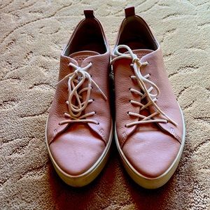 Ecco Pink Leather Tennis Shoes, Size 39. Good condition.